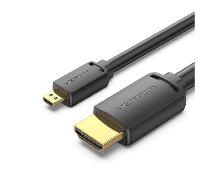 Vention Кабель мультимедійний HDMI-D Male to HDMI-A Male 4K HD Cable 1M Black VENTION (AGIBF)
