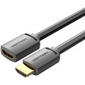 Vention Кабель мультимедійний HDMI-A Male to HDMI-A Female 4K HD Cable PVC Type 1M Black VENTION (AHCBF)