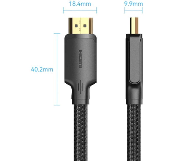 Vention Кабель мультимедійний Cotton Braided 4K HDMI Male to Male Cable 20M Black VENTION (ALLBQ)