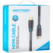 Vention Кабель мультимедійний Cotton Braided 4K HDMI Male to Male Cable 1M Black Zinc Alloy Type VENTION (ALMBF)