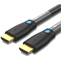 Кабель мультимедійний Cotton Braided 4K HDMI Male to Male Cable 1M Black Zinc Alloy Type VENTION (ALMBF)