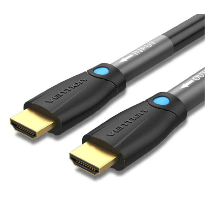 Vention Кабель мультимедійний Cotton Braided 4K HDMI Male to Male Cable 1M Black Zinc Alloy Type VENTION (ALMBF)