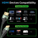 Vention Кабель мультимедійний Cotton Braided Ultra Thin HDMI-A Male to Male HD Cable 8K 1M Green Aluminum Alloy Type VENTION (ALOGF)