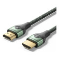 Vention Кабель мультимедійний Cotton Braided Ultra Thin HDMI-A Male to Male HD Cable 8K 1.5M Green Aluminum Alloy Type VENTION (ALOGG)