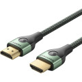 Vention Кабель мультимедійний Cotton Braided Ultra Thin HDMI-A Male to Male HD Cable 8K 2M Green Aluminum Alloy Type VENTION (ALOGH)