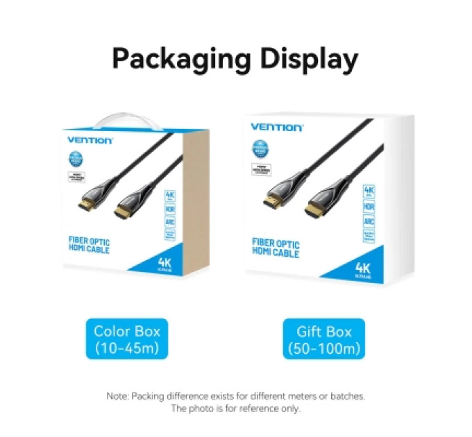 Vention Кабель мультимедійний 4K Fiber Optic HDMI Male to Male Cable 70M Black Zinc Alloy Type VENTION (ALSBAX)