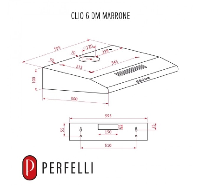 Витяжка кухонна Perfelli CLIO 6 DM MARRONE