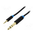 Vention Кабель мультимедійний 3.5mm TRS Male to 6.35mm Male Audio Cable 0.5M Black VENTION (BABBD)