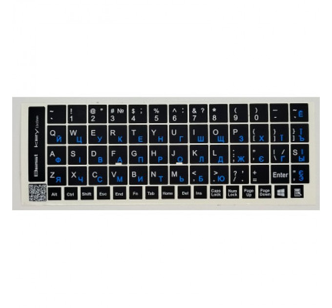 BestKey Наклейка на клавіатуру BestKey непрозора чорна, 68, синій (BK13BLU/023)