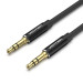 Vention Кабель мультимедійний 3.5mm Male to Male Audio Cable 1.5M Black Aluminum Alloy Type VENTION (BAXBG)