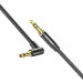 Vention Кабель мультимедійний Cotton Braided 3.5mm Male to Male Right Angle Audio Cable 1M Black Aluminum Alloy Type VENTION (BAZBF)