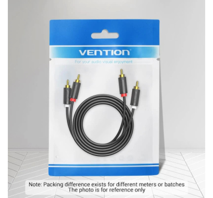 Vention Кабель мультимедійний 2-Male to 2-Male RCA Cable 1.5M Black VENTION (BCMBG)