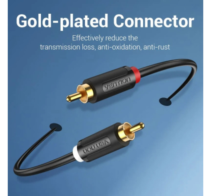 Vention Кабель мультимедійний 2-Male to 2-Male RCA Cable 1.5M Black VENTION (BCMBG)