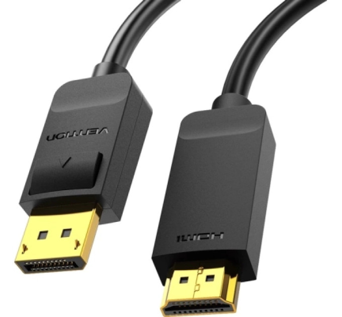 Vention Кабель мультимедійний 4K DisplayPort to HDMI Cable 1.5M Black VENTION (HAGBG)