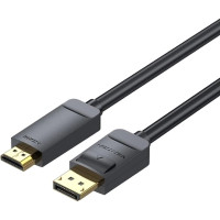 Кабель мультимедійний 4K DisplayPort to HDMI Cable 1.5M Black VENTION (HAGBG)
