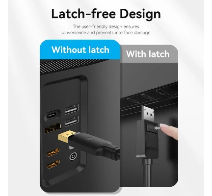 Vention Кабель мультимедійний DisplayPort Male to Male 4K HD Cable 1M Black VENTION (HAKBF)
