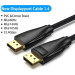Vention Кабель мультимедійний Cotton Braided DP Male to Male Cable 1M Black VENTION (HCCBF)