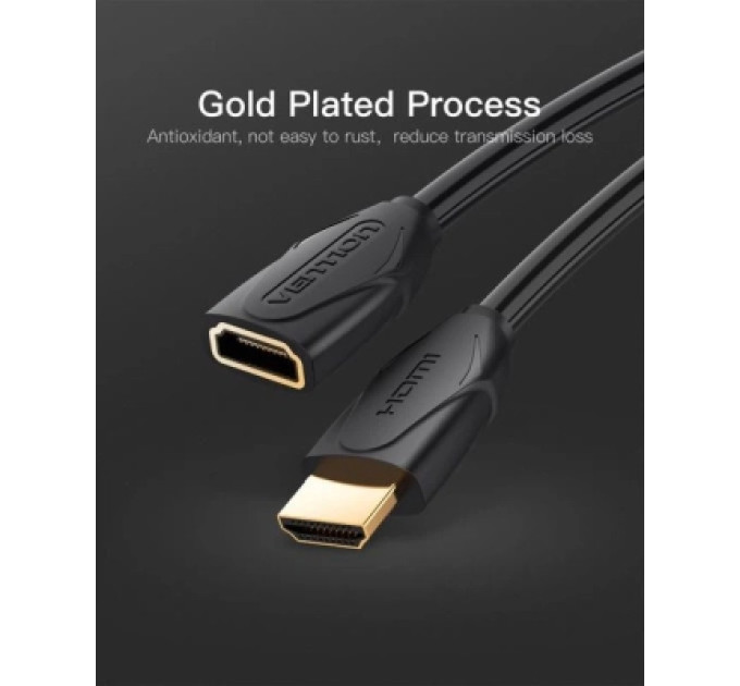 Vention Кабель мультимедійний HDMI Extension Cable 1M Black VENTION (VAA-B06-B100)