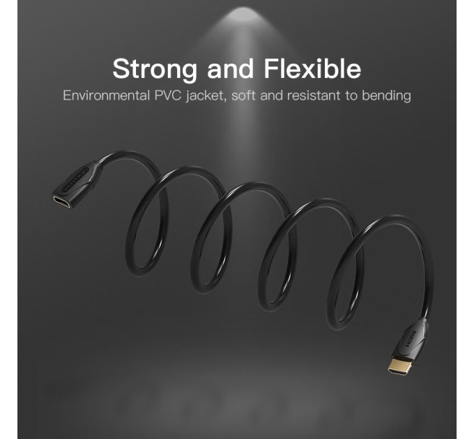Vention Кабель мультимедійний HDMI Extension Cable 2M Black VENTION (VAA-B06-B200)