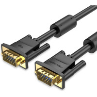 Кабель мультимедійний VGA(3+6) Male to Male Cable with ferrite cores 10M Black VENTION (DAEBL)