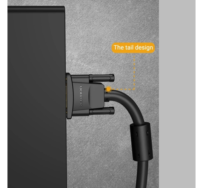 Vention Кабель мультимедійний VGA(3+6) Male to Male Cable with ferrite cores 10M Black VENTION (DAEBL)