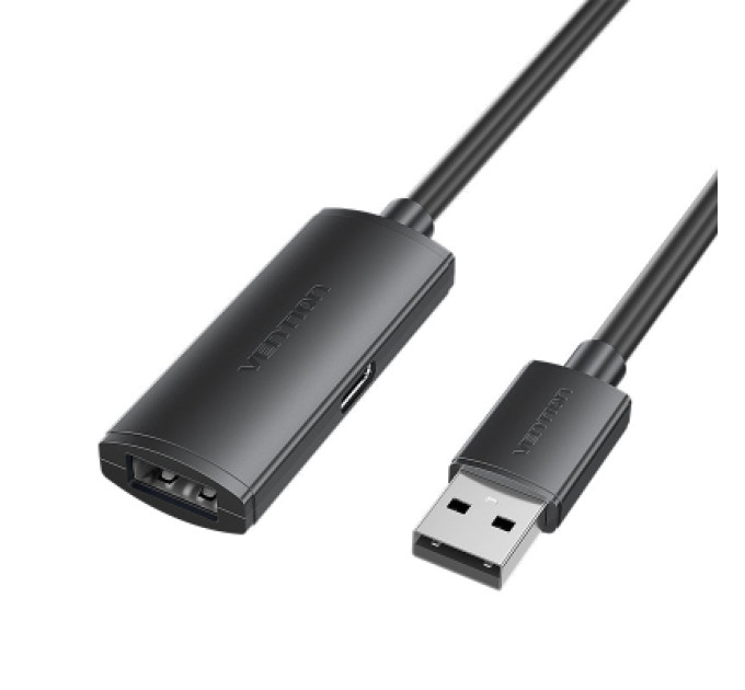 Vention Дата кабель USB 2.0 Type-A Male to Type-A Female Active Extension Cable 5M Black VENTION (CBKBJ)