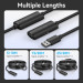 Vention Дата кабель USB 2.0 Type-A Male to Type-A Female Active Extension Cable 15M Black VENTION (CBKBN)