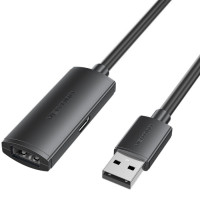 Дата кабель USB 2.0 Type-A Male to Type-A Female Active Extension Cable 20M Black VENTION (CBKBQ)