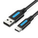 Vention Дата кабель USB 2.0 A Male to C Male 3A Cable 1M Black VENTION (COKBF)