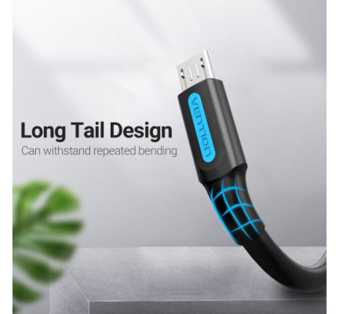 Vention Дата кабель USB 2.0 A Male to Micro-B Male 3A Cable 1M Black VENTION (COLBF)