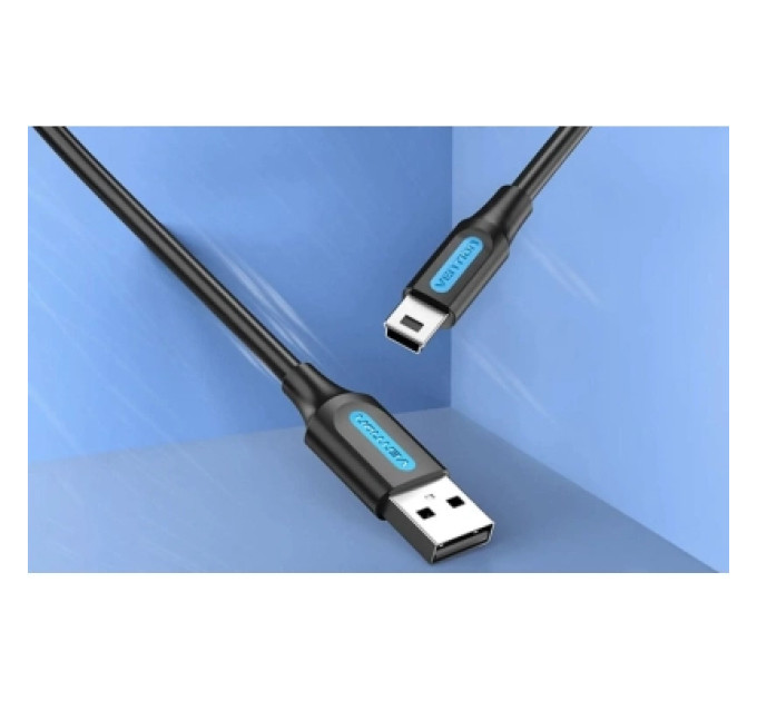 Vention Дата кабель USB 2.0 A Male to Mini-B Male Cable 0.5M Black PVC Type VENTION (COMBD)