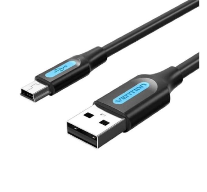Vention Дата кабель USB 2.0 A Male to Mini-B Male Cable 0.5M Black PVC Type VENTION (COMBD)