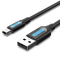 Vention Дата кабель USB 2.0 A Male to Mini-B Male Cable 2M Black PVC Type VENTION (COMBH)