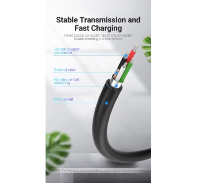 Vention Дата кабель USB 2.0 A Male to Mini-B Male Cable 2M Black PVC Type VENTION (COMBH)