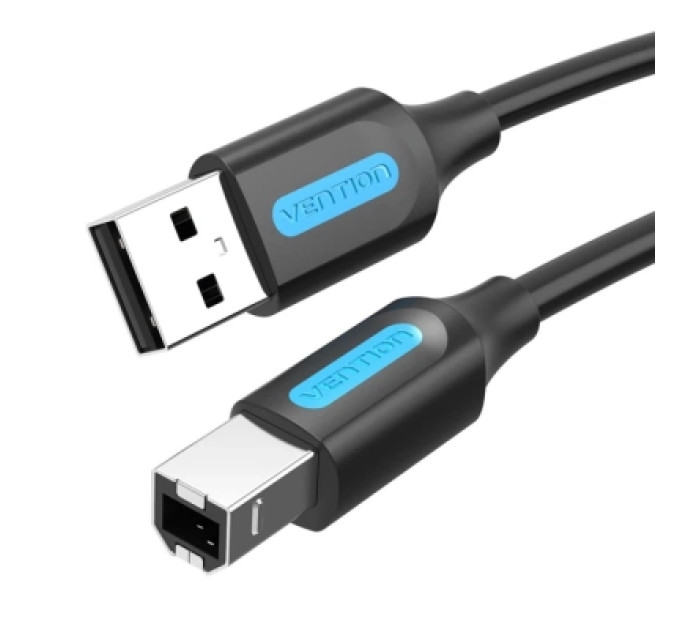Vention Дата кабель USB 2.0 A Male to B Male Cable with Ferrite Cores 10M Black PVC Type VENTION (COQBL)