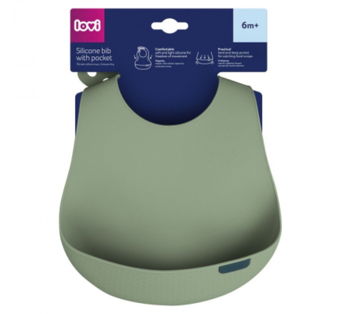 Нагрудничок Lovi Pistachio силіконовий, зелений (51/031_gre)