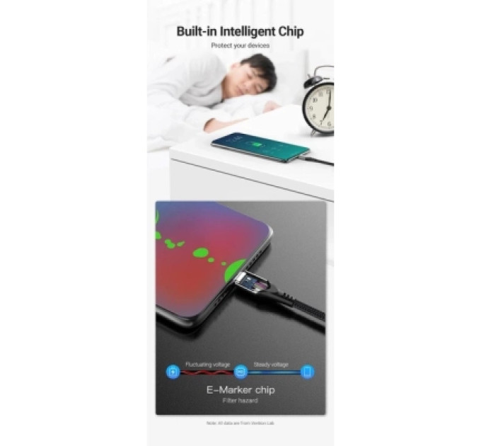 Vention Дата кабель USB 2.0 C Male to C Male 5A Cable 1M Gray Aluminum Alloy Type VENTION (TAEHF)
