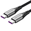Vention Дата кабель USB 2.0 C Male to C Male 5A Cable Gray 2M Aluminum Alloy Type VENTION (TAEHH)