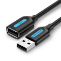 Vention Дата кабель USB 2.0 A Male to A Female Extension Cable 0.5M black PVC Type VENTION (CBIBD)