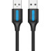 Vention Дата кабель USB 2.0 A Male to A Male Cable 1M Black PVC Type VENTION (COJBF)