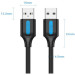 Vention Дата кабель USB 2.0 A Male to A Male Cable 1M Black PVC Type VENTION (COJBF)