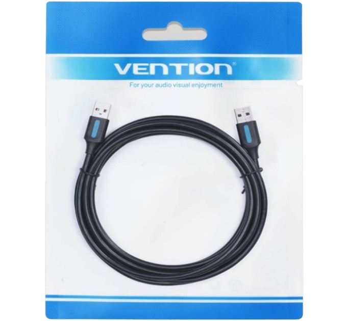 Vention Дата кабель USB 2.0 A Male to A Male Cable 1M Black PVC Type VENTION (COJBF)