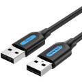 Vention Дата кабель USB 2.0 A Male to A Male Cable 1M Black PVC Type VENTION (COJBF)