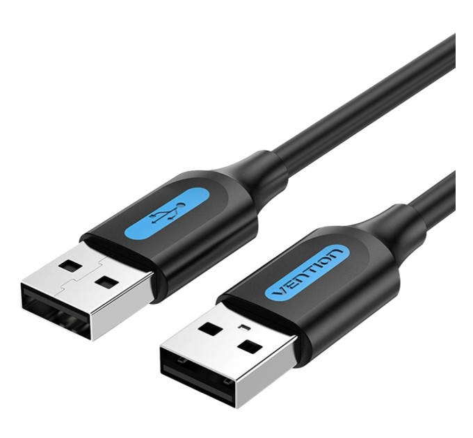 Vention Дата кабель USB 2.0 A Male to A Male Cable 1M Black PVC Type VENTION (COJBF)