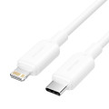 Vention Дата кабель USB 2.0 Type-C Male to Lightning Male 3A Cable 1M White PVC Type VENTION (LAKWF)