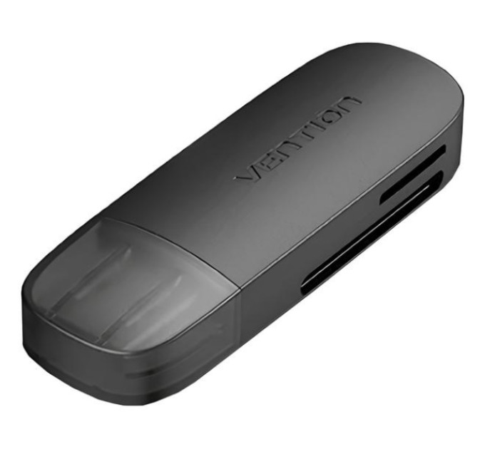 Vention Зчитувач флеш-карт 2-in-1 USB 3.0 A Card Reader(SD+TF) Black Dual Drive Letter VENTION (CLGB0)