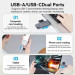 Vention Зчитувач флеш-карт 2-in-1 USB 3.0 A+C Card Reader(SD+TF) Gray Dual Drive Letter Aluminum Alloy Type VENTION (CLLH0)