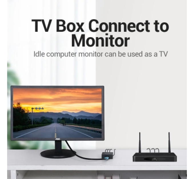 Vention Конвертор RCA to HDMI Converter Black Metal Type VENTION (AEFB0)