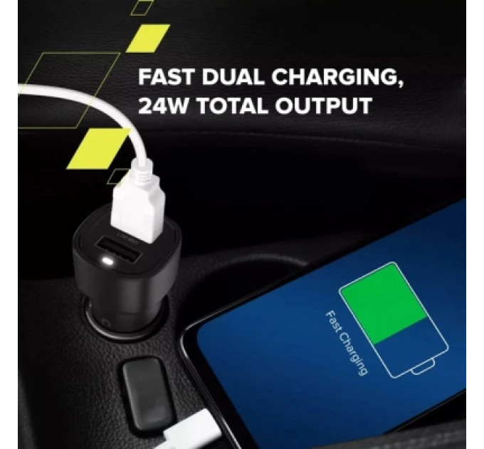 Canyon Зарядний пристрій Canyon 2xUSB 24W black (CNE-CCABR2AA)