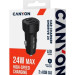 Canyon Зарядний пристрій Canyon 2xUSB 24W black (CNE-CCABR2AA)